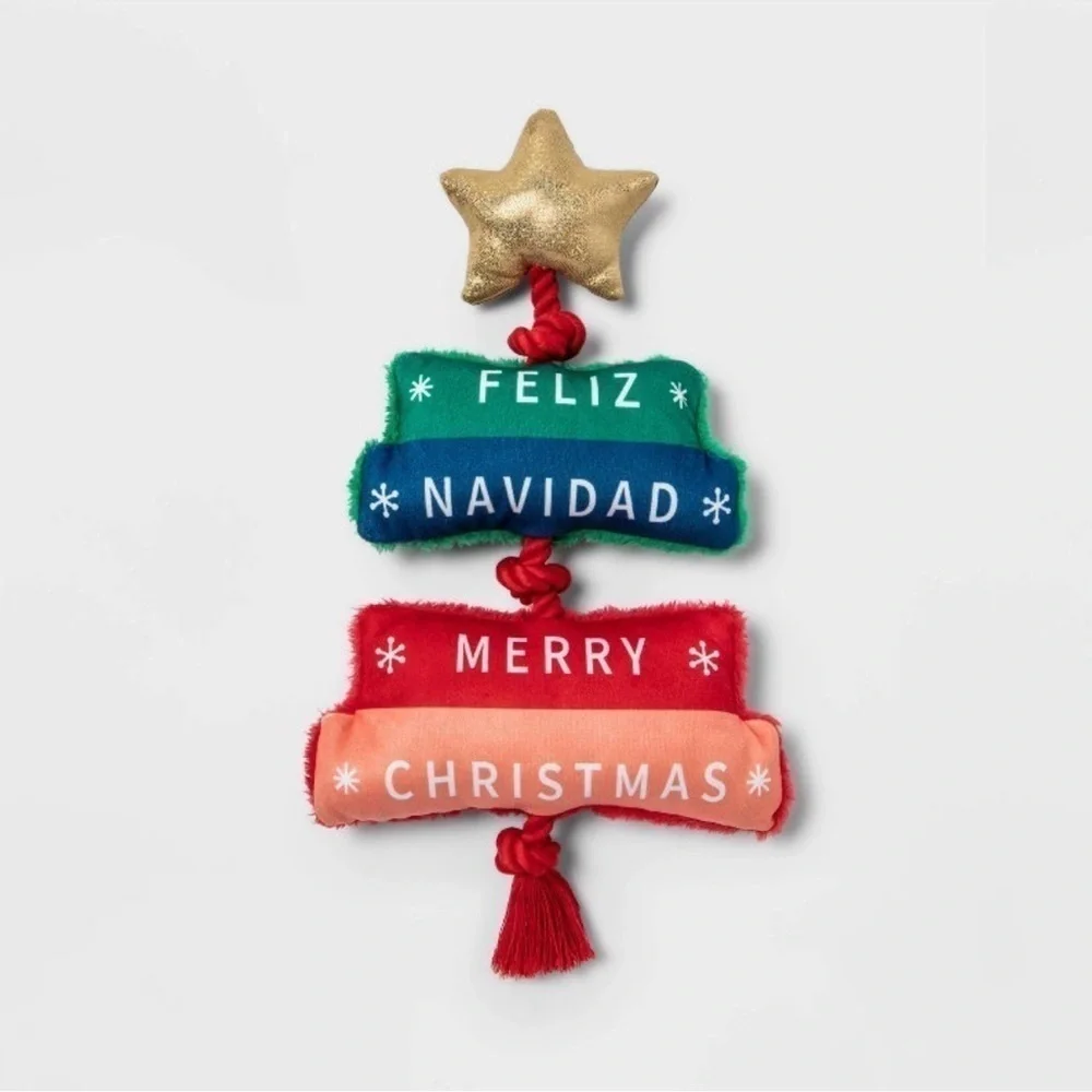 Plush Rope Tree Dog Toy - Wondershop Feliz Navidad - NEW WITH TAGS